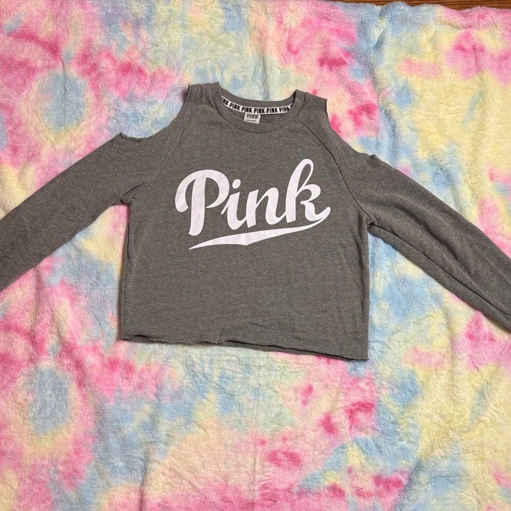 Victoria's Secret size Small Gray Cold Shoulder Sweatshirt